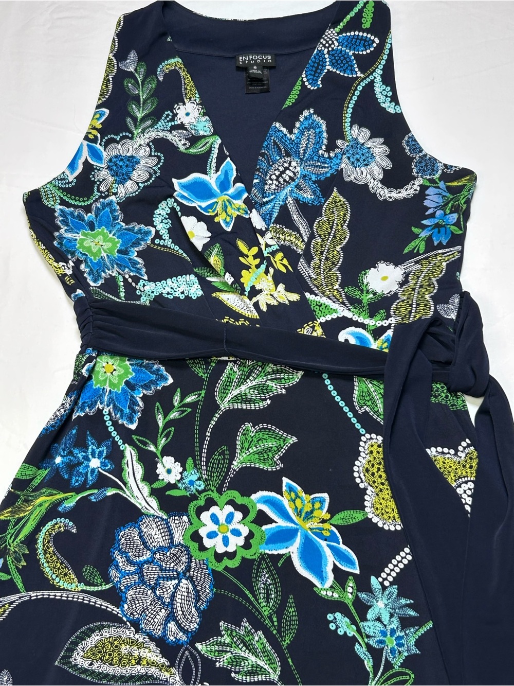 Enfocus Studio Navy Floral Dress